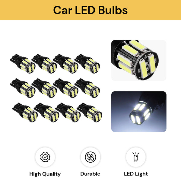 12PCs 7020 10SMD Car LED Bulbs