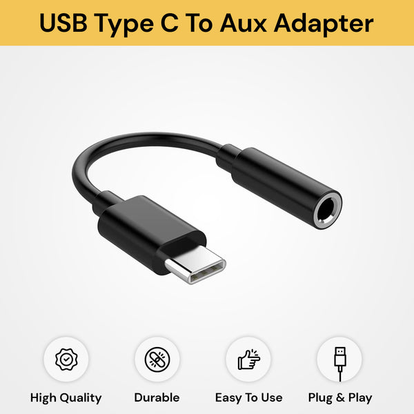 USB Type C To 3.5mm Female Aux Adapter