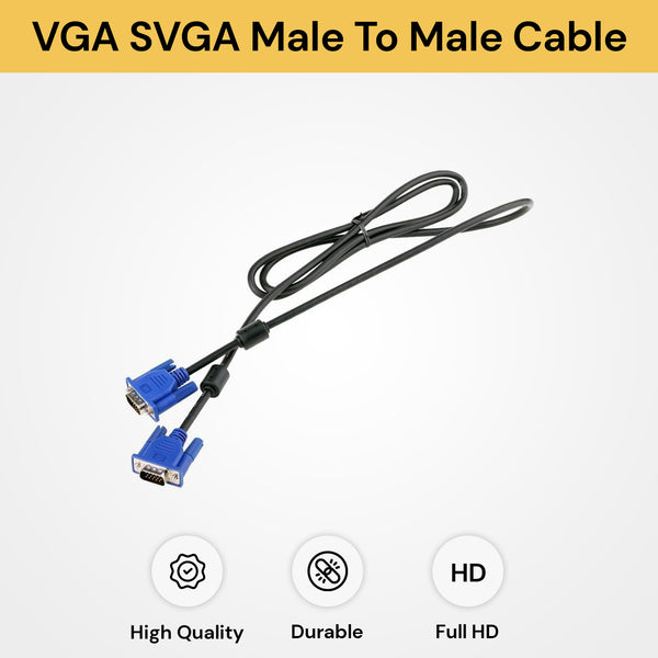 VGA SVGA Male To Male Extension Cable