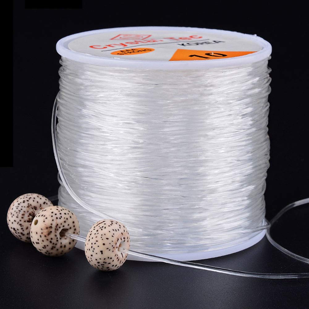 0.5mm Clear Bead Cord,100m Crystal Elastic Bracelet String Stretchy Beading Thread for Jewelry Making Necklace vewwe