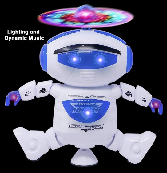 360 Rotation Electric Smart Space Walking Dancing Robot With Music & 3D Light - Multicolor gbgb