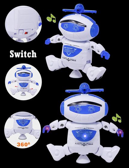 360 Rotation Electric Smart Space Walking Dancing Robot With Music & 3D Light - Multicolor ghfhgjhjkh