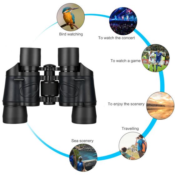 60x60 Zoom Coordinate HD Binoculars Day / Low-Light Night Vision Hunting Camping Hiking Waterproof Outdoor Telescope with Pouch, Great Present 5-3000M popopopo