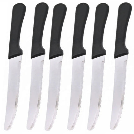 6 Pcs Steak Knives Dinner Set Stainless Steel Serrated Dishwasher Safe Knife