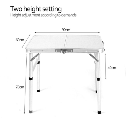 Folding Camping Table Portable Picnic Outdoor Garden BBQ Aluminum Desk 60*90CM 11