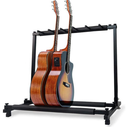 Stylish Guitar Stand Tidy Storage Rack Fits 5 Guitars Metal Padded Foam