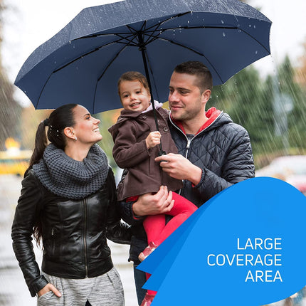Automatic Folding Umbrella Windproof Auto Open Compact With 12Ribs Fiberglass