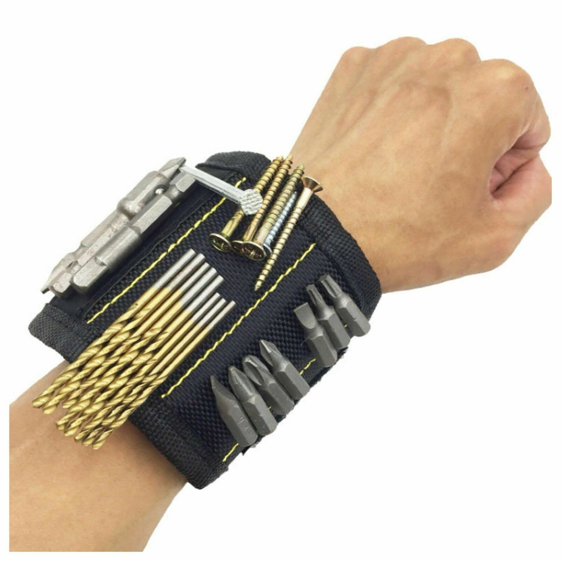 Magnetic Wristband Hand Wraps Tool Bag Adjustable Electrician Screws Nails Drill - Black 11_91388343-e6b3-4a55-8bc0-d6932960fa5d