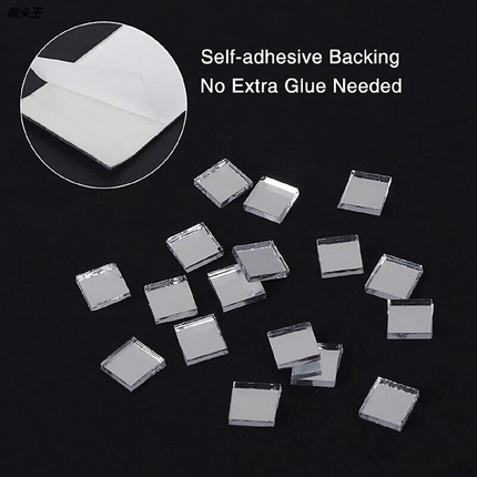 1464PCS Mini Mosaic Tiles Self-Adhesive Square Mirror Glass DIY Stickers Decors