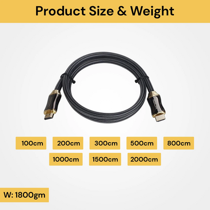 Premium HDMI Cable 4K Ultra HD 3D High Speed Ethernet 1m 2m 3m 5m 10m 15m