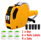 Price Tag Gun Labeller Pricing Machine Kit with 6 Rolls Labels and 5 Inks Roller