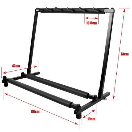 Stylish Guitar Stand Tidy Storage Rack Fits 5 Guitars Metal Padded Foam