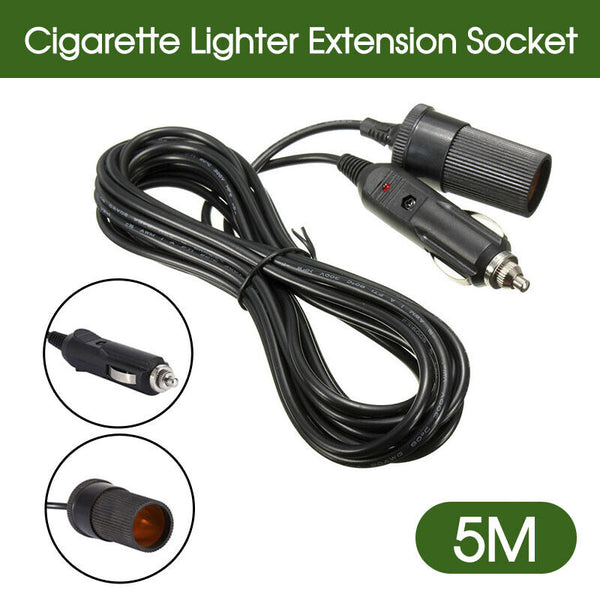 5m Car Cigarette Lighter Adapter Extension Cable Socket Cigar Charger Lead 12V