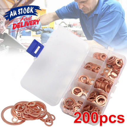 200PCS Gasket Set Crush Washers Assorted Solid Copper Car Engine Seal Flat Ring 1_13bd86a2-963c-4110-b465-d05b97693735