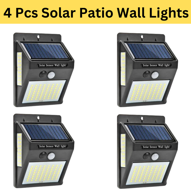 4 pcs 100LED Patio Wall Lights Solar