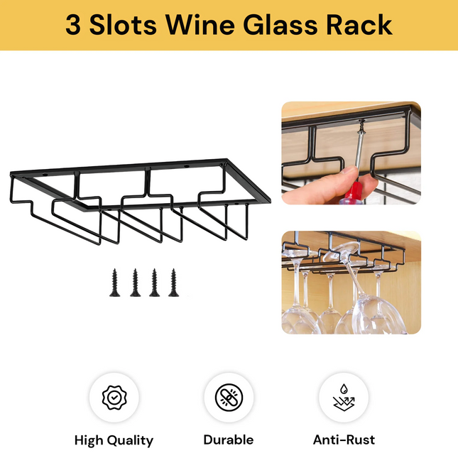 3/4 Slots Wine Glass Rack