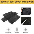 Dog Car Seat Cover with Zipper & Hanging Design Waterproof Nonslip Pet Car Hammock Protector for Back Seat Scratchproof Travel Cover with Side Flaps Easy Install for Cars & SUVs