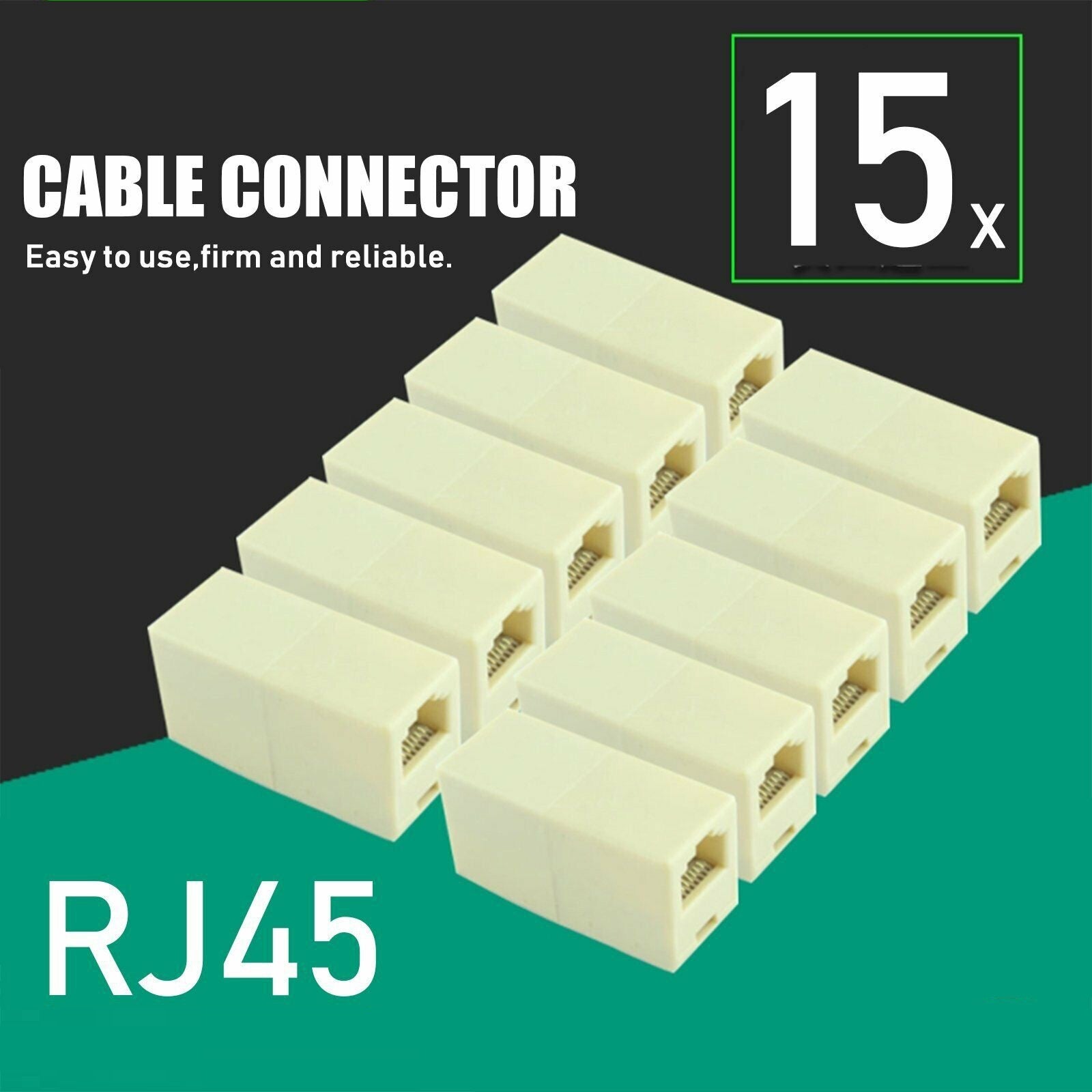 15x RJ45 Coupler Cat5e Cat6 Cable Extender Joiner LAN Adapter