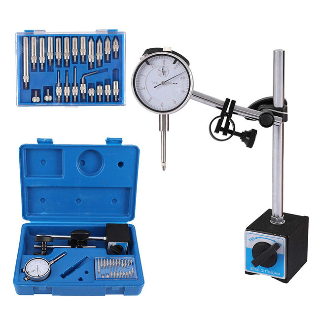 Dial Indicator with Magnetic Base Holder 0-10mm 60KG 22 Indicator Point Set