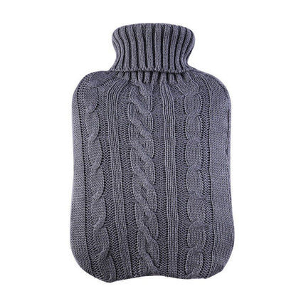 2 Litre HOT WATER BOTTLE Knitted Cover Winter Warm Rubber Bag Relaxing Warmer
