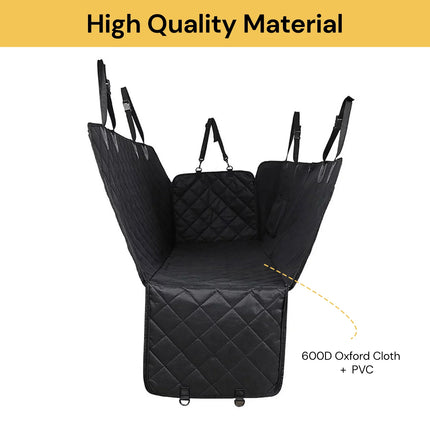 Dog Car Seat Cover with Zipper & Hanging Design Waterproof Nonslip Pet Car Hammock Protector for Back Seat Scratchproof Travel Cover with Side Flaps Easy Install for Cars & SUVs