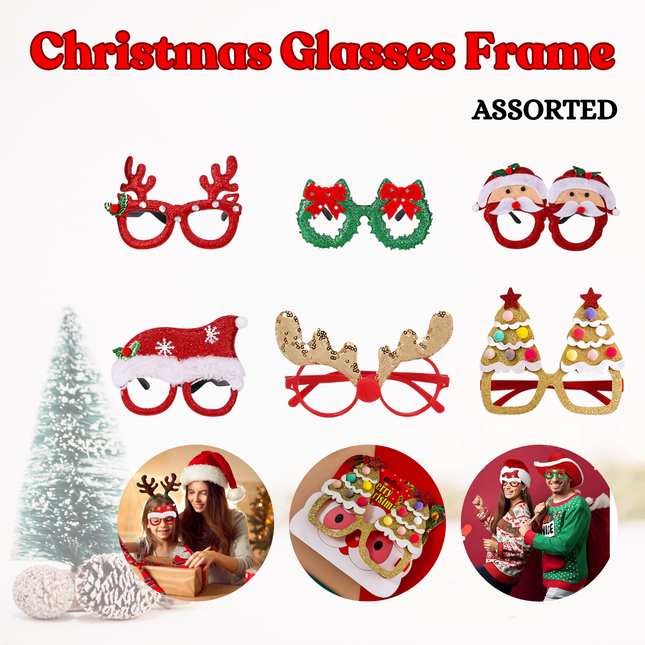 Christmas Eyeglass Xmas Glasses Frame Santa Claus Party
