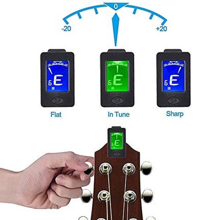 LCD Clip-on Electronic Digital Guitar Tuner Tool for Chromatic Violin Ukulele