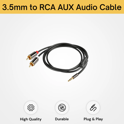 3.5 mm to 2 RCA AUX Audio Cable