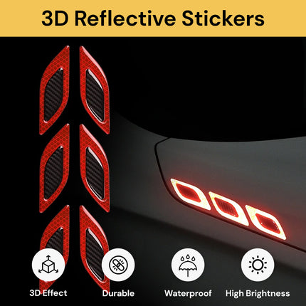 6PCs 3D Reflective Stickers 3DSticker01