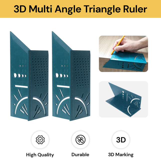 2PCs 3D Multi Angle Triangle Ruler