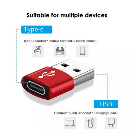 USB Type A Male to USB C Type C Female Charging Port Adapter Fast Converter