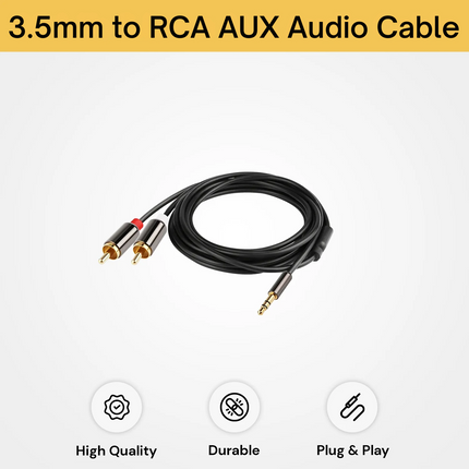 3.5 mm to 2 RCA AUX Audio Cable