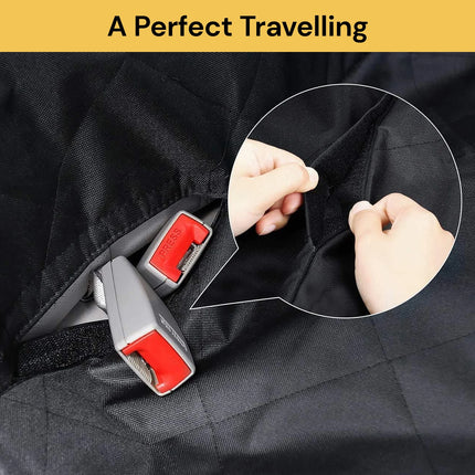 Dog Car Seat Cover with Zipper & Hanging Design Waterproof Nonslip Pet Car Hammock Protector for Back Seat Scratchproof Travel Cover with Side Flaps Easy Install for Cars & SUVs