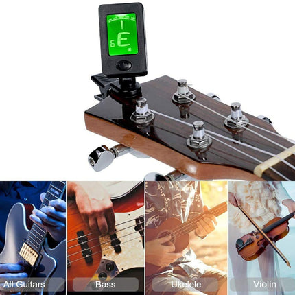 LCD Clip-on Electronic Digital Guitar Tuner Tool for Chromatic Violin Ukulele