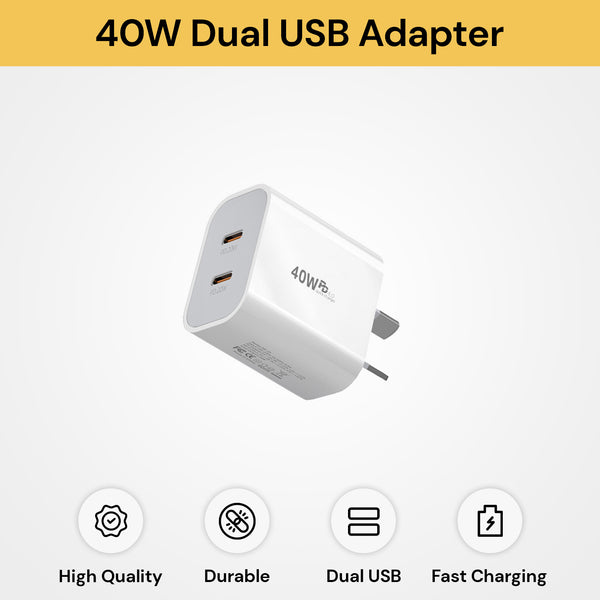 40W Dual USB Adapter
