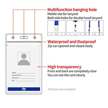 10pcs Plastic ID Card Holder Pouch - Clear, Badge Protection