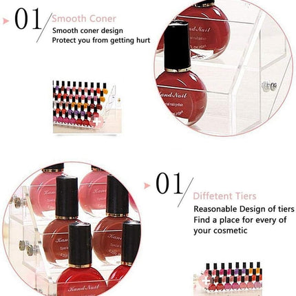 Acrylic Clear Display Nail Polish - Organized, Showcase Design