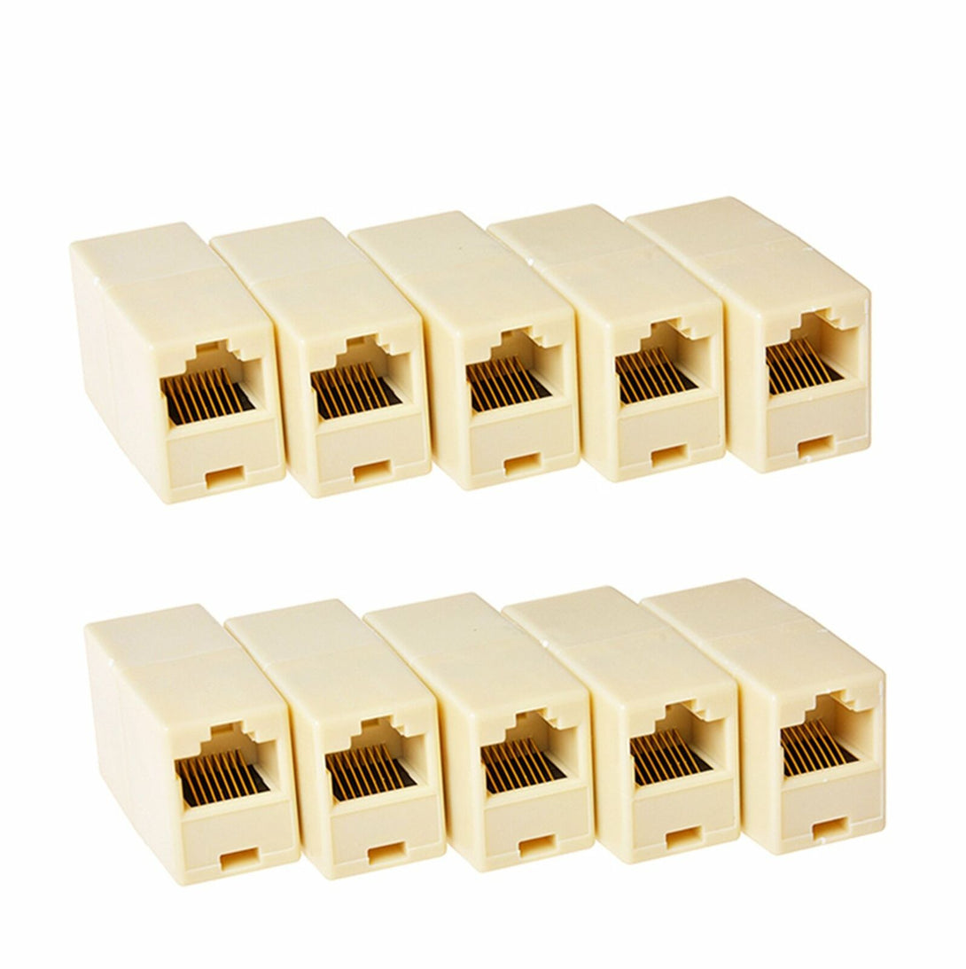 15x RJ45 Coupler Cat5e Cat6 Cable Extender Joiner LAN Adapter