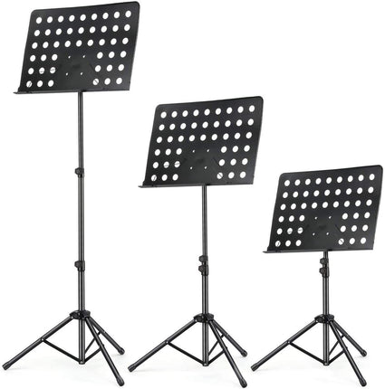 Professional Music Stand Adjustable Folding Heavy Duty Large Stage Black