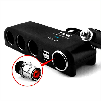 4 Way 12V 24V Multi Socket Car Cigarette Lighter Splitter USB Charger Adapter