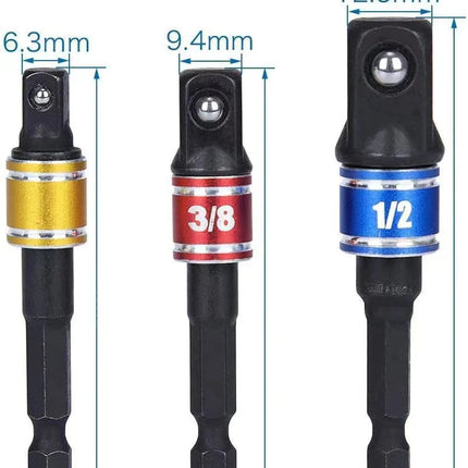 3pc Impact Socket Adapter 1/4 3/8 1/2Inch Nut Driver Sockets Hex Shank Extension 4_97aedc1d-fed3-4de6-9bf5-cb2849dcbaf4