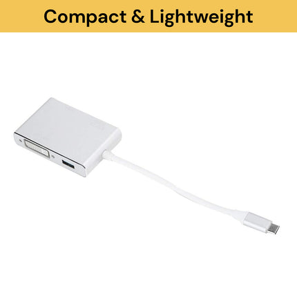 4 In 1 Type C to VGA DVI HDMI & USB Adapter