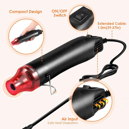 300W Hot Air Gun Multi-Function Electrical Heat Tool for for DIY Embossing, Shrink Wrapping, Drying Paint 55454_2981be17-c897-4d9a-bbcd-fe43b9b8bfc7