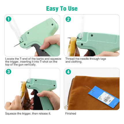 Clothes Garment Price Label Machine Tagging Tags Gun 1000 Barbs 5 Steel Needles
