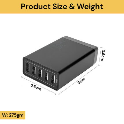 40W 5-Port USB Charger