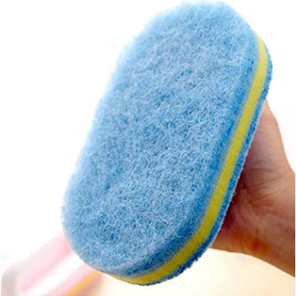 Cleaning Brush Kitchen Sponge Wipe with Handle Cleaning Brush Bathroom Tile Glass Cleaning Sponge Thickening Removal Clean Brush 6132jkbk