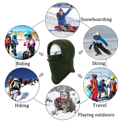 THERMAL FLEECE BALACLAVA Ski Snowboard Motorbike Face Mask Hood Hat Beanie Warm