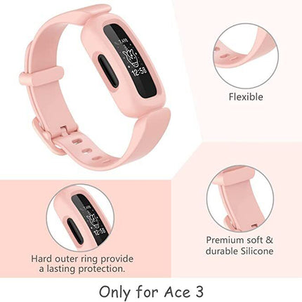 Fitbit Ace 3 Bands Kids Anti-Lost Silicon Replacement Wristband Watch Band Strap