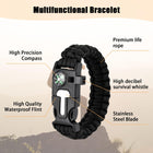 Survival Paracord Bracelet 5in1 Flint Fire Starter Whistle Compass Outdoor Emerg