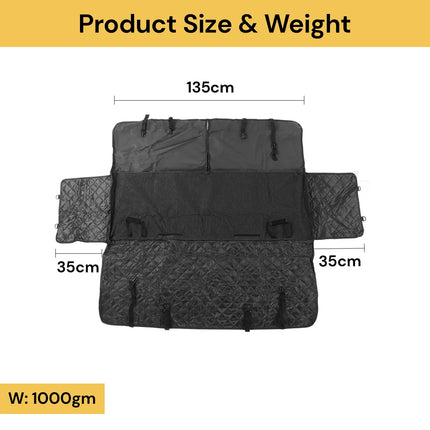 Dog Car Seat Cover with Zipper & Hanging Design Waterproof Nonslip Pet Car Hammock Protector for Back Seat Scratchproof Travel Cover with Side Flaps Easy Install for Cars & SUVs